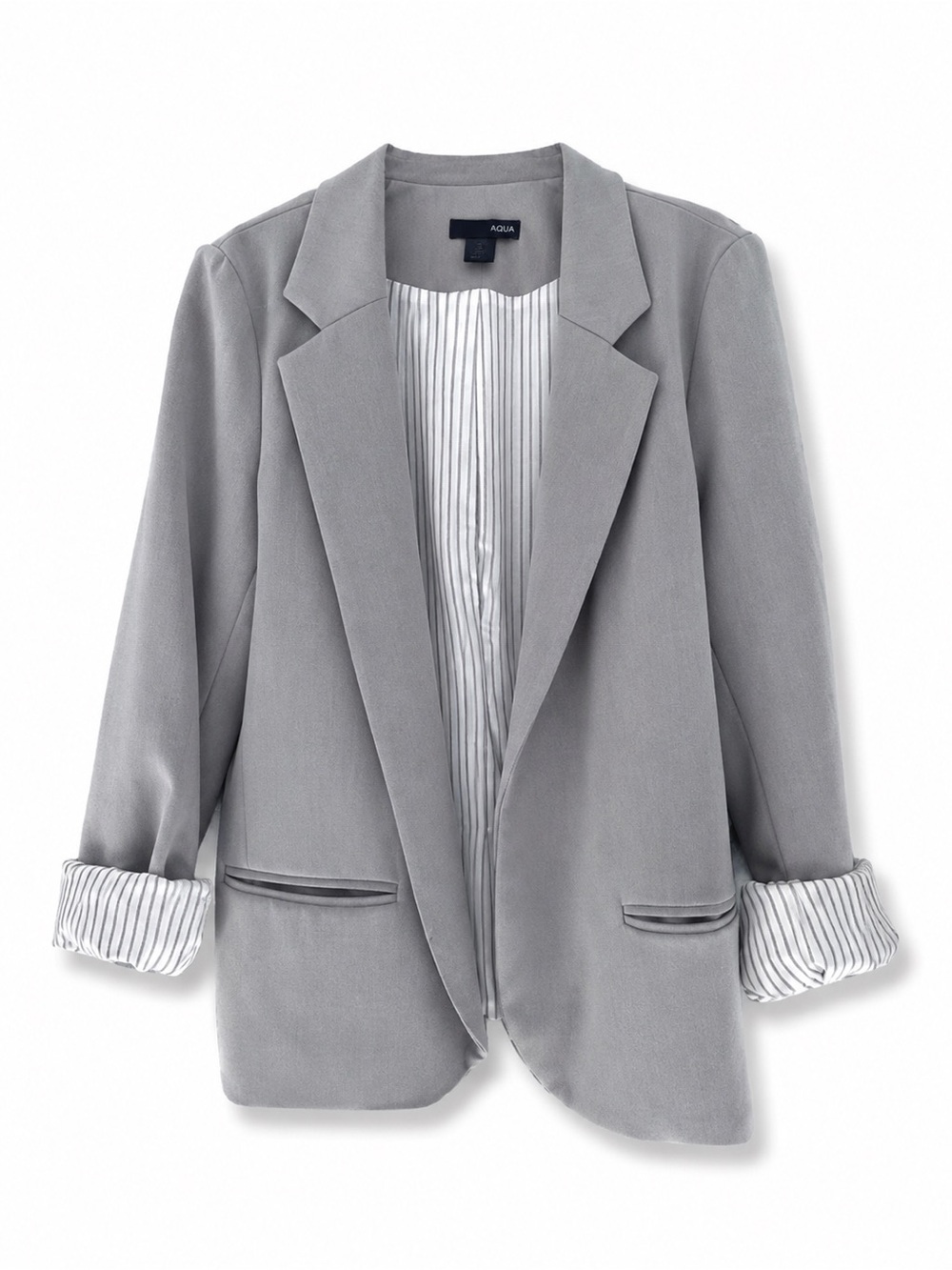 Aqua Women's Light Gray Blazer Size M